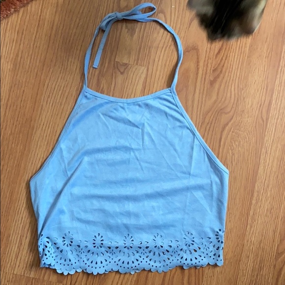 Scallops edge suede halter top - Picture 5 of 5